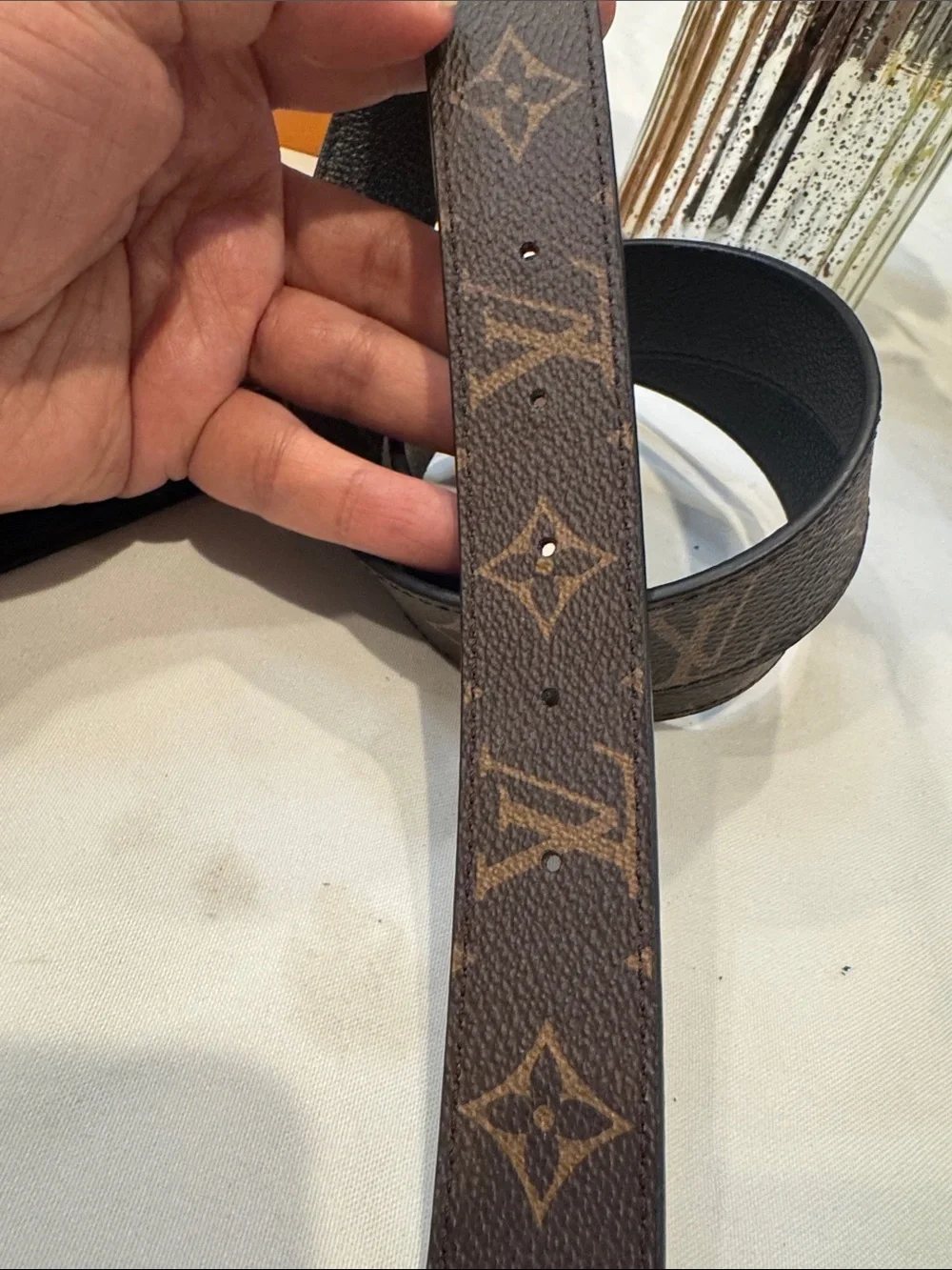 Louis Vuitton Brown Monogram LV Buckle Belt